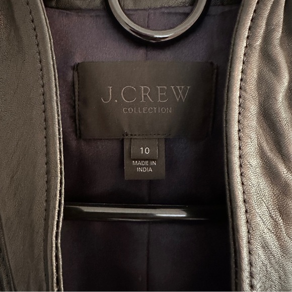 J. Crew Collection Standing Collar Leather Jacket - Picture 6 of 8